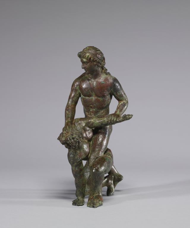 Bronze allegorical group of a Ptolemy (identifiable by his diadem) overcoming an adversary, in Hellenistic style, ca early 2nd century BC (Walters Art Museum)