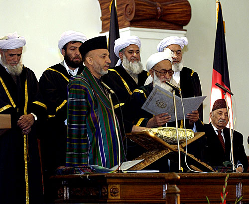 2004년 12월 7일, 하미드 카르자이의 대통령 취임식.