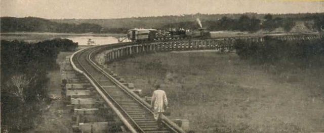 Kenya–Uganda railway near Mombasa, circa 1899