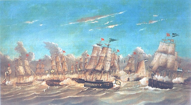 The naval battle during the Argentine-Brazilian War, 1827