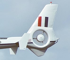 Fenestron tail rotor of a Gazelle helicopter