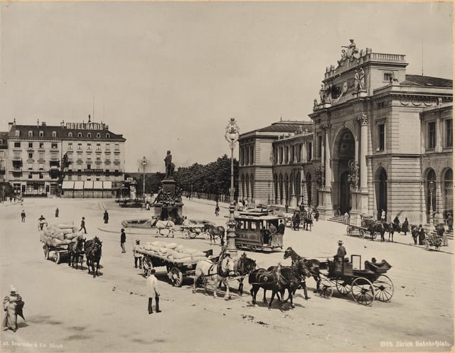 Bahnhofplatz in 1900
