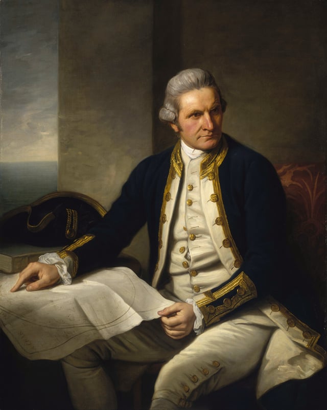 Portrait of Captain James Cook, the first European to map the eastern coastline of Australia in 1770