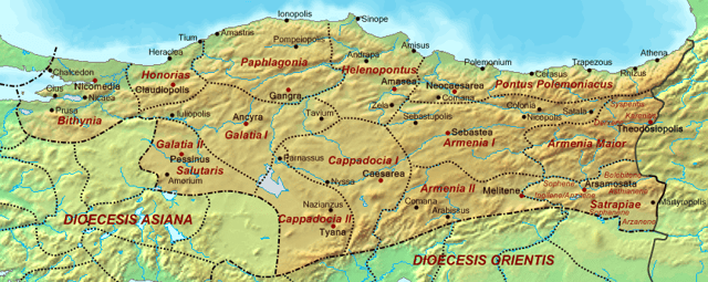 The Diocese of Pontus and its provinces in c. AD 400