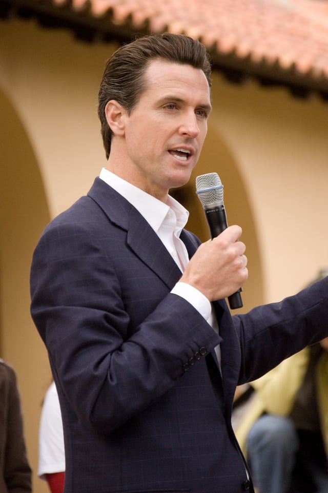 Newsom at Stanford University in 2008