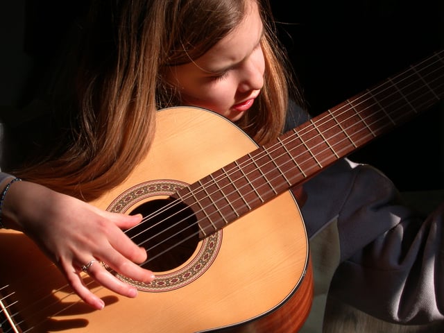 In the guitar, the sound box is the hollowed wooden structure that constitutes the body of the instrument.