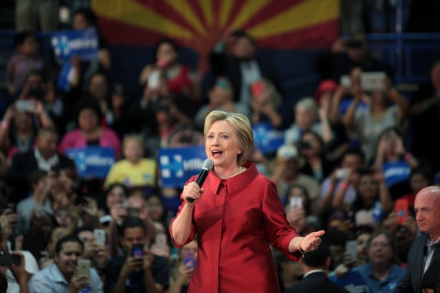 Hillary Clinton at an event in Phoenix, Arizona in March 2016.