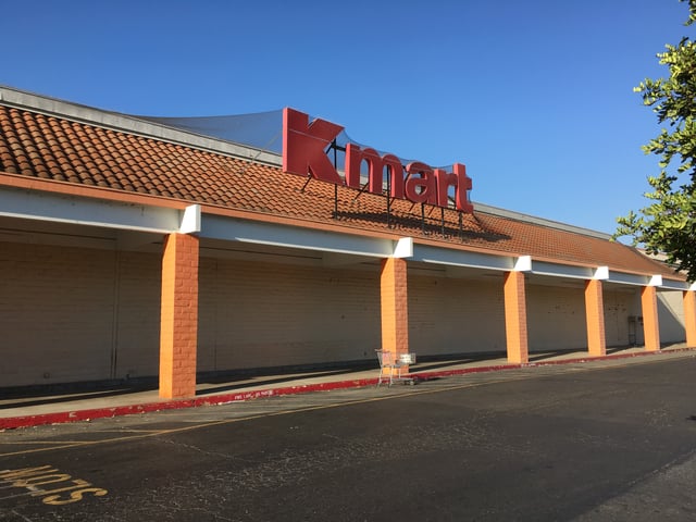 A Kmart location in Redwood City, California in August 2016. This store is still open as of 2019.