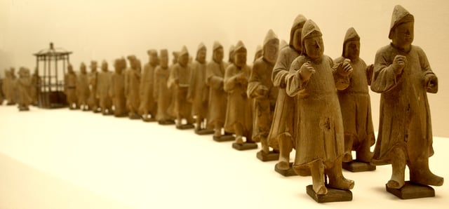 Processional figurines from the Shanghai tomb of Pan Yongzheng, a Ming dynasty official who lived during the 16th century