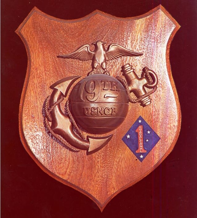 19th Naval Construction Battalion Plaque. The battalion was assigned to the 1st Marine Amphibious Corps and later redesignated 3rd Battalion 17th Marines, 1st Marine Division (Seabee Museum)).