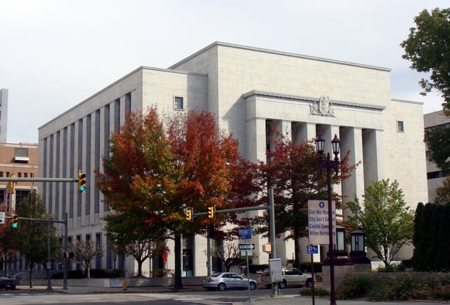 Dauphin County Courthouse, located along the Susquehanna River at Front and Market Streets in downtown Harrisburg