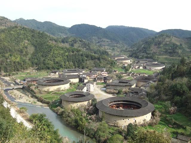 Hekeng village, in Shuyang Town, is one of the many tulou villages of Fujian's Nanjing County.