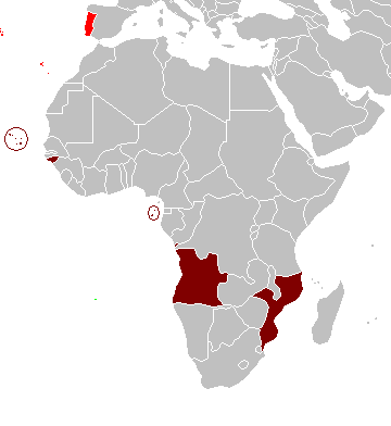 Portuguese Africa before independence in 1975