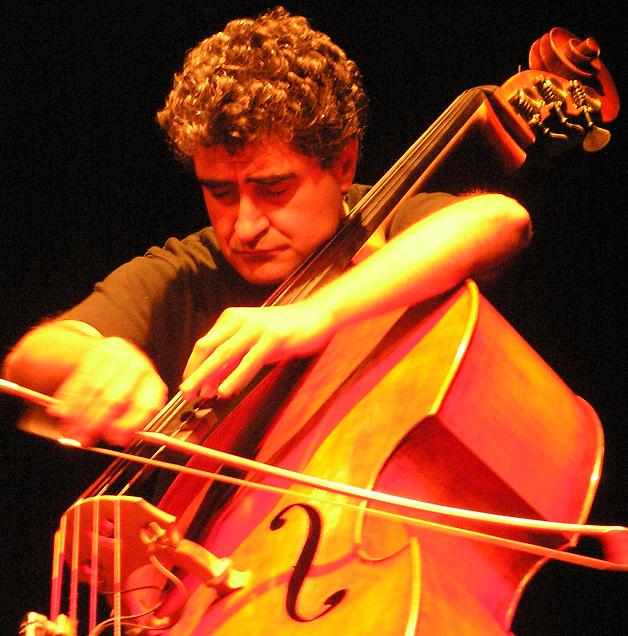 French double-bass player and composer Renaud Garcia-Fons during a performance.