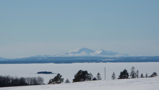 The mountains in Scandinavia are referred to as fells. This picture shows Storsjön, "the Great Lake" and distant fells.