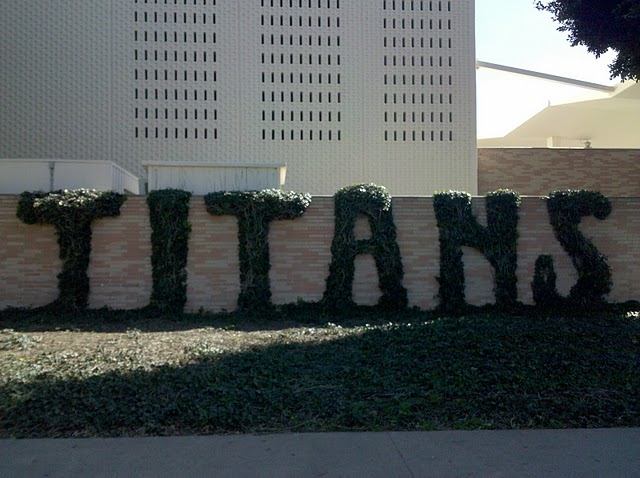 "Titans" on the exterior of Titan Gym, 2010