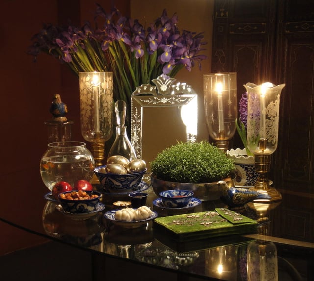 Haft-Seen, a customary of Nowruz, the Iranian New Year.