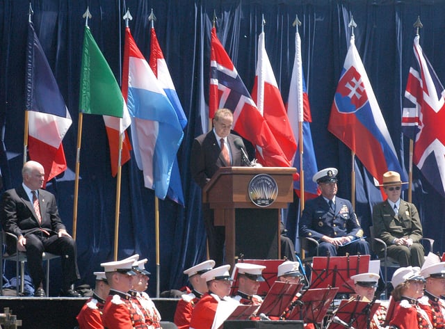 2005, Dole speaking at the 60th Anniversary of VE Day