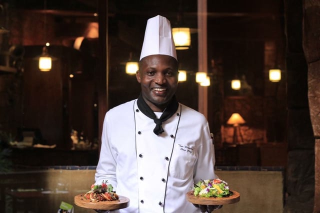 Ugandan chef at a large hotel.