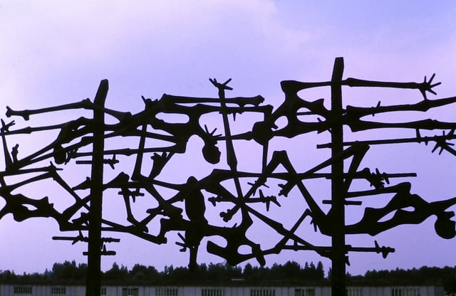 Dachau concentration camp memorial sculpture erected in 1968