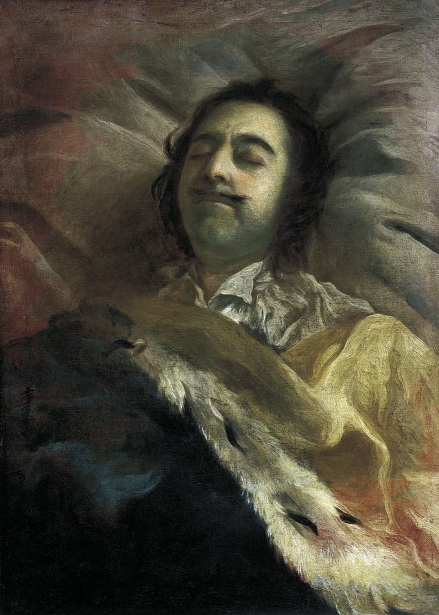 Peter the Great on his deathbed, by Nikitin