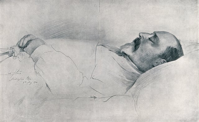 Drawing of Edward on his deathbed in Buckingham Palace by Sir Luke Fildes, 1910