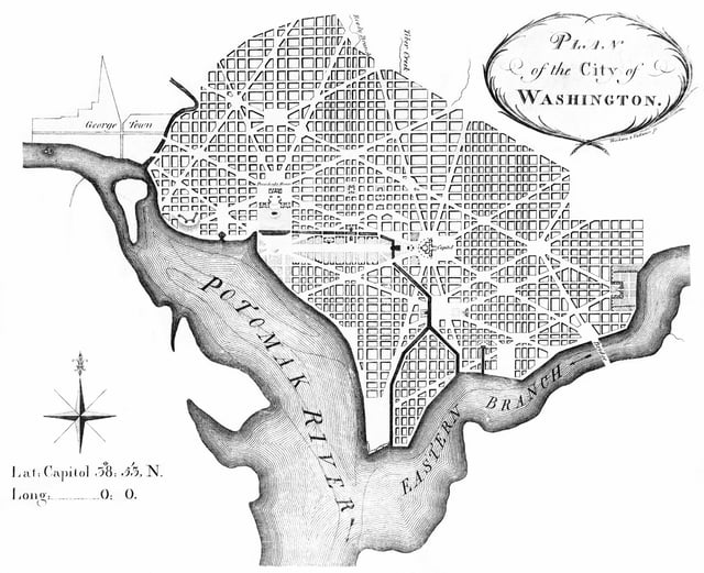 The L'Enfant Plan for Washington, D.C., as revised by Andrew Ellicott in 1792