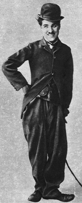Chaplin as the Tramp in 1915, cinema's "most universal icon"