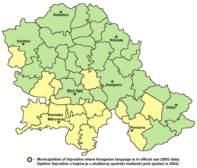 Official usage of Hungarian language in Vojvodina, Serbia