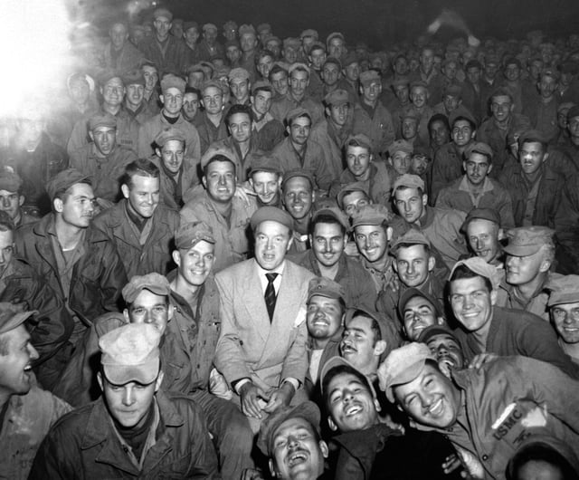Bob Hope entertained X Corps in Korea on 26 October 1950.