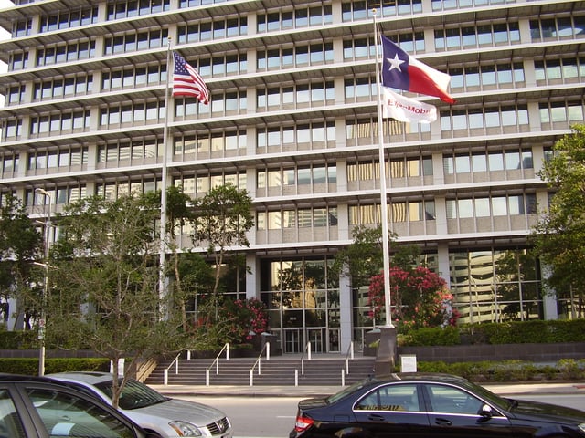 ExxonMobil Building. Former ExxonMobil offices in Downtown Houston were vacated in early 2015.