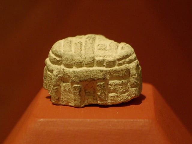 Pre-historic model of a planned pre-historic temple, at the National Museum of Archaeology in Valletta.