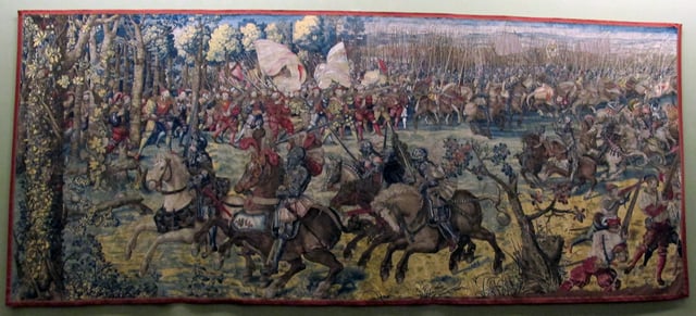 Detail of a tapestry depicting the Battle of Pavia