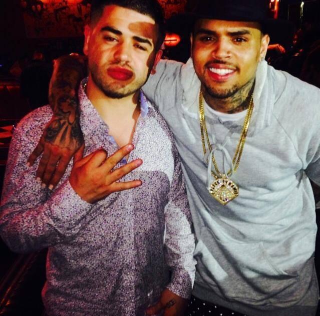 Noizy with Chris Brown in Los Angeles in 2014