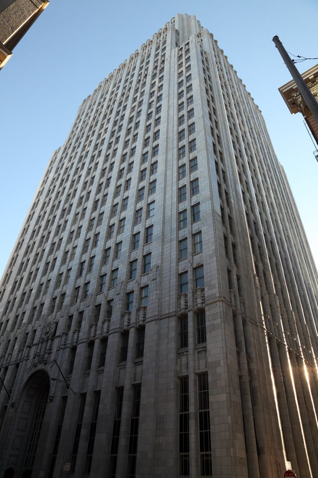 The 140 New Montgomery building in San Francisco, home of Yelp's headquarters