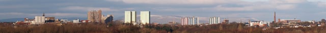 A panoramic view of Preston, viewed from Penwortham Lane.