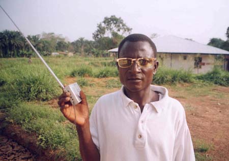 A radio listener in Kailahun