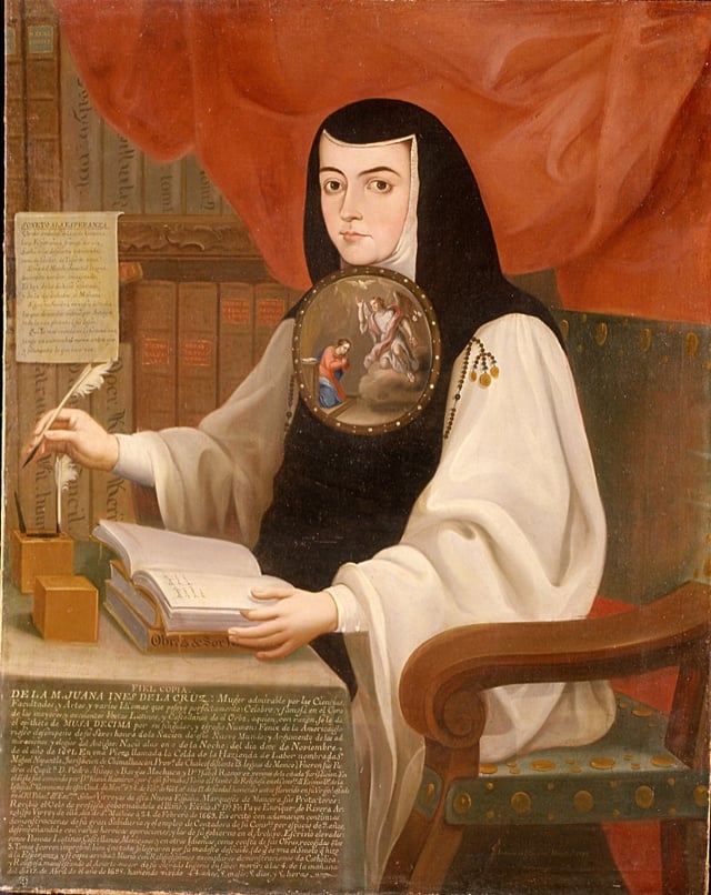 Portrait of Sor Juana Inés de la Cruz, oil on canvas, 1772