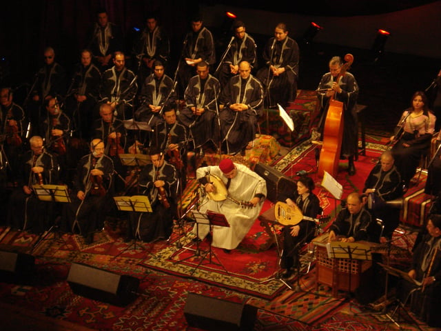 Rachidia orchestra playing traditional music in Tunis Theater