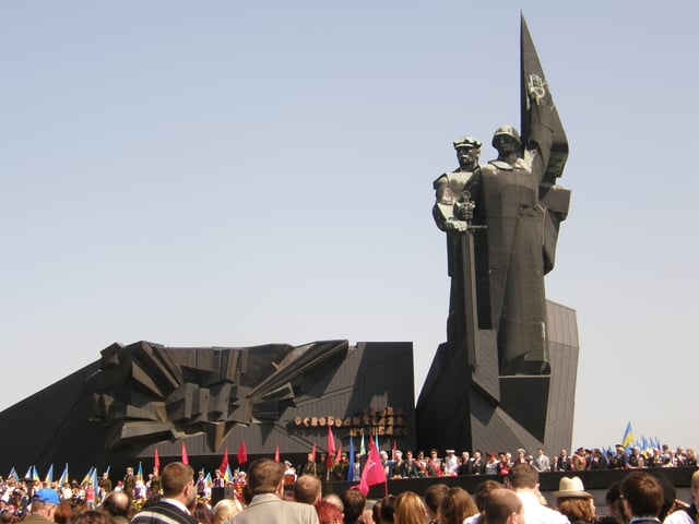 A Monument for the Liberators of Donbass, dedicated to the soldier liberating Donbass from the Nazis during World War II.