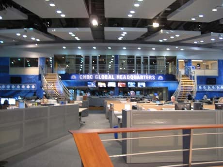 The newsroom at CNBC's New Jersey headquarters