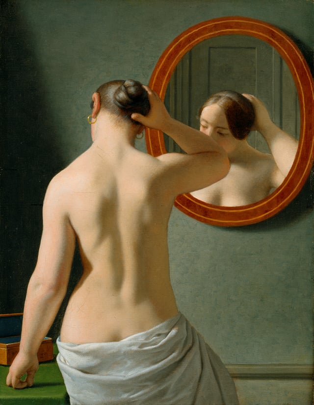 Woman in front of a Mirror, (1841), by Christoffer Wilhelm Eckersberg