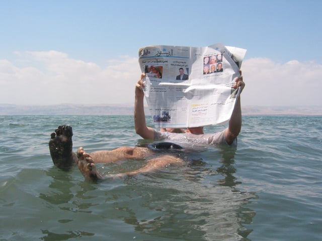 The Dead Sea is the lowest point and the saltiest water body on earth.