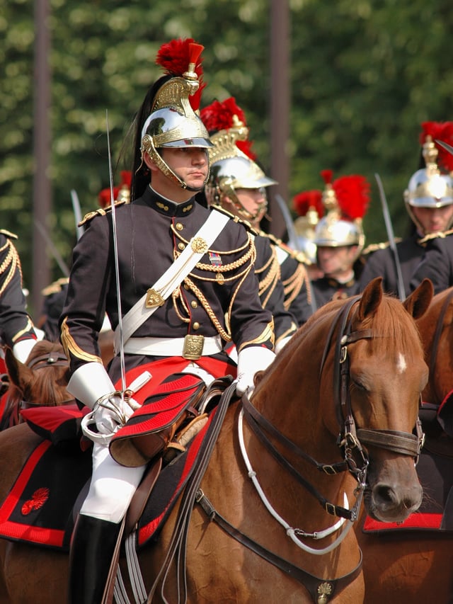 Republican Guards parading on Bastille Day