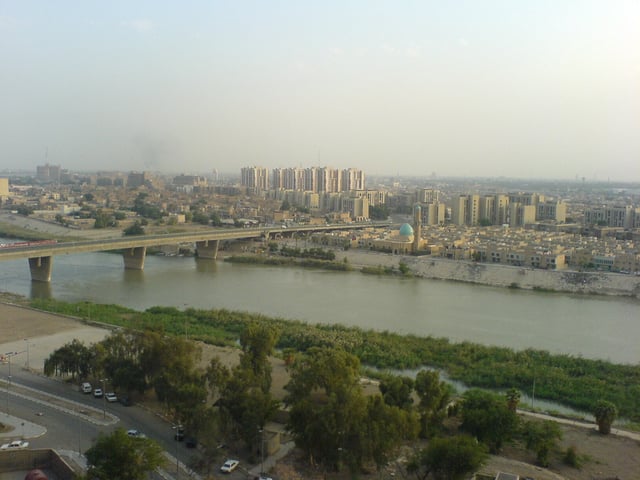 Haifa Street, as seen from the Medical City Hospital across the Tigris River