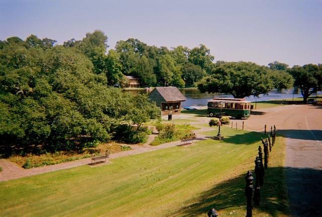 Overall look at the riverwalk in Natchitoches