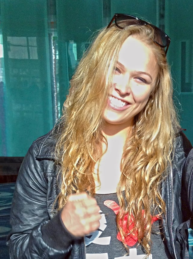 Ronda Rousey was the first female UFC champion. She defended her 135-pound Bantamweight Championship from March 3, 2012 to November 15, 2015.