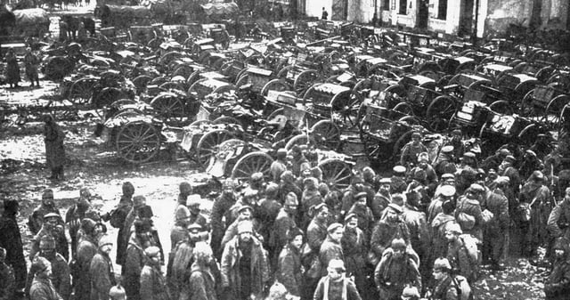 Russian prisoners after the Battle of Tannenberg, where the Russian Second Army was annihilated by the German Eighth Army