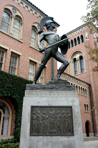 "Tommy Trojan" is a major symbol of the university, though he is not the mascot.