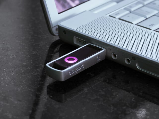 A Bluetooth USB dongle with a 100 m range.